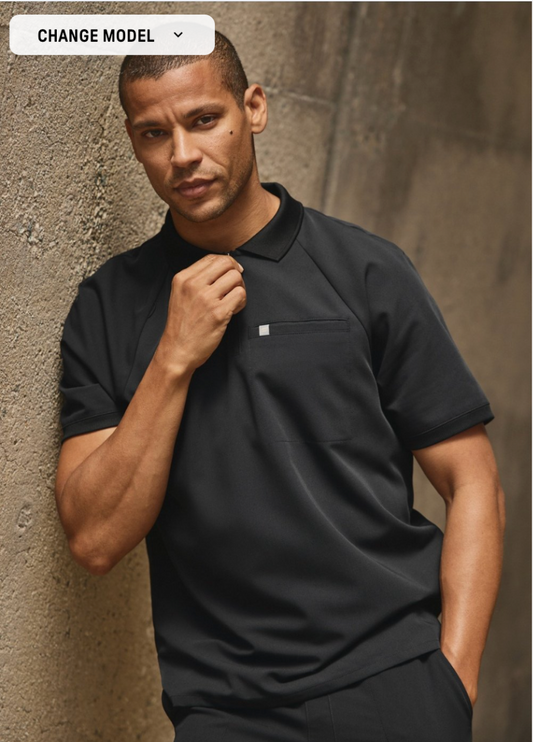 Scrub Top All Day Zip Polo - Fabletics Hombre