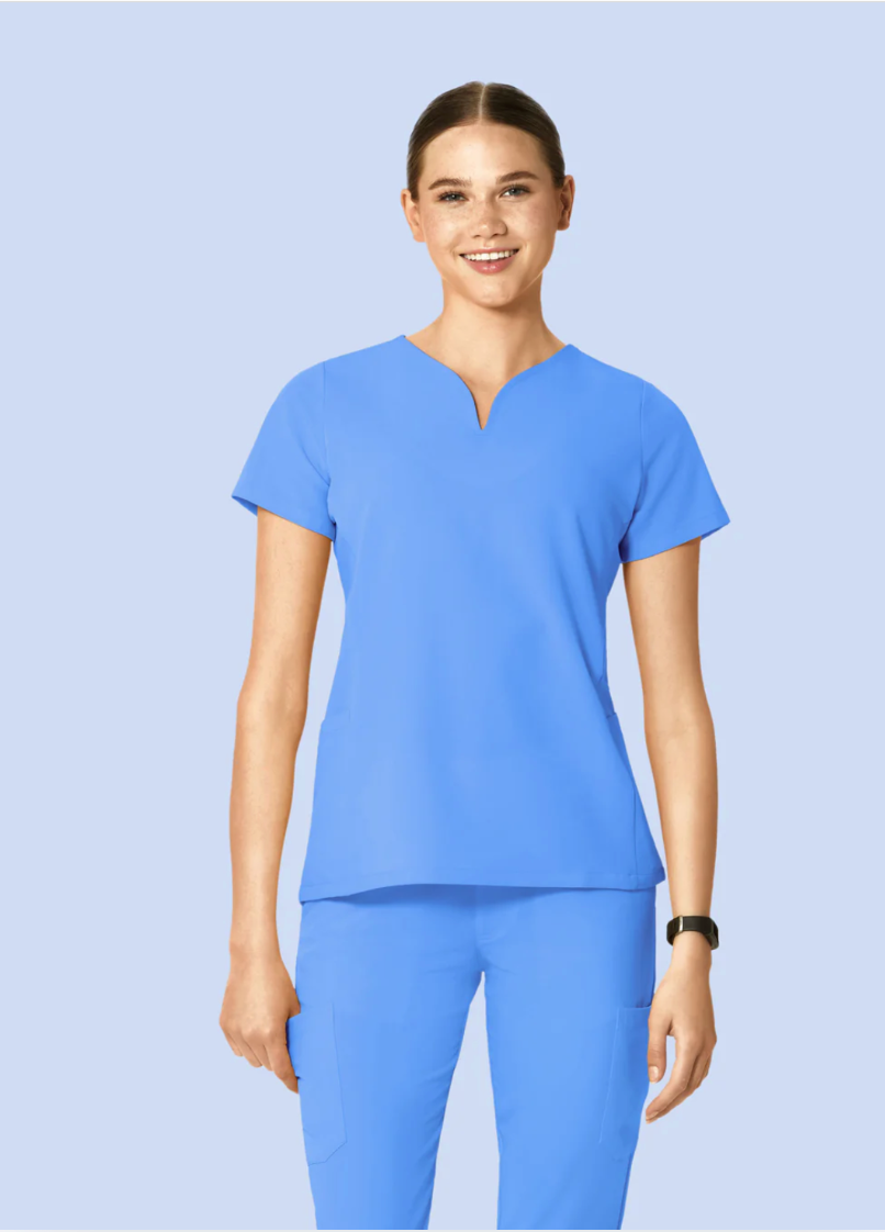 Scrub Top Curved V-Neck - Mandala Mujer