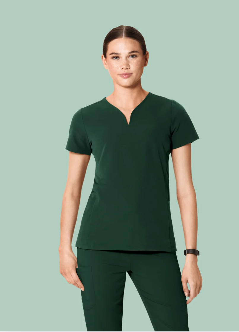 Scrub Top Curved V-Neck - Mandala Mujer