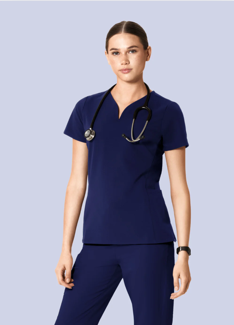 Scrub Top Curved V-Neck - Mandala Mujer