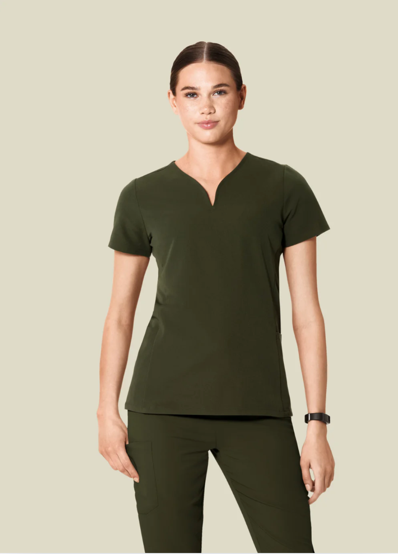 Scrub Top Curved V-Neck - Mandala Mujer