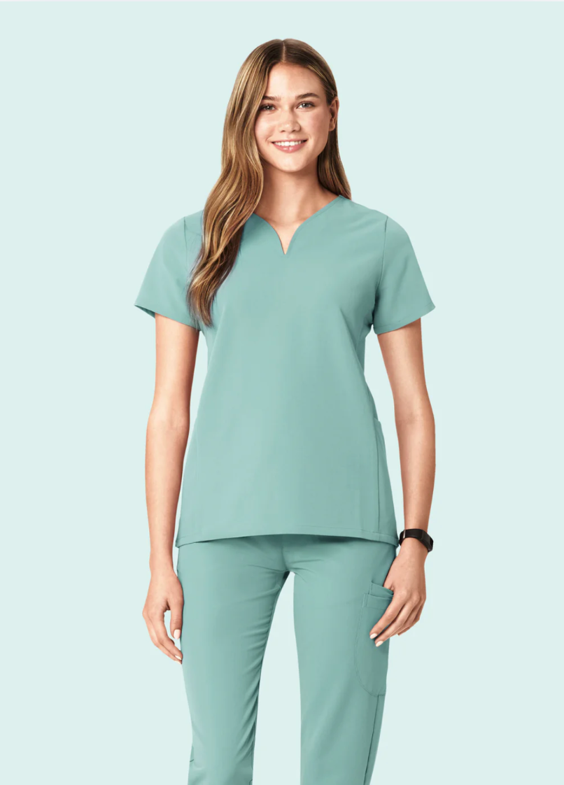 Scrub Top Curved V-Neck - Mandala Mujer