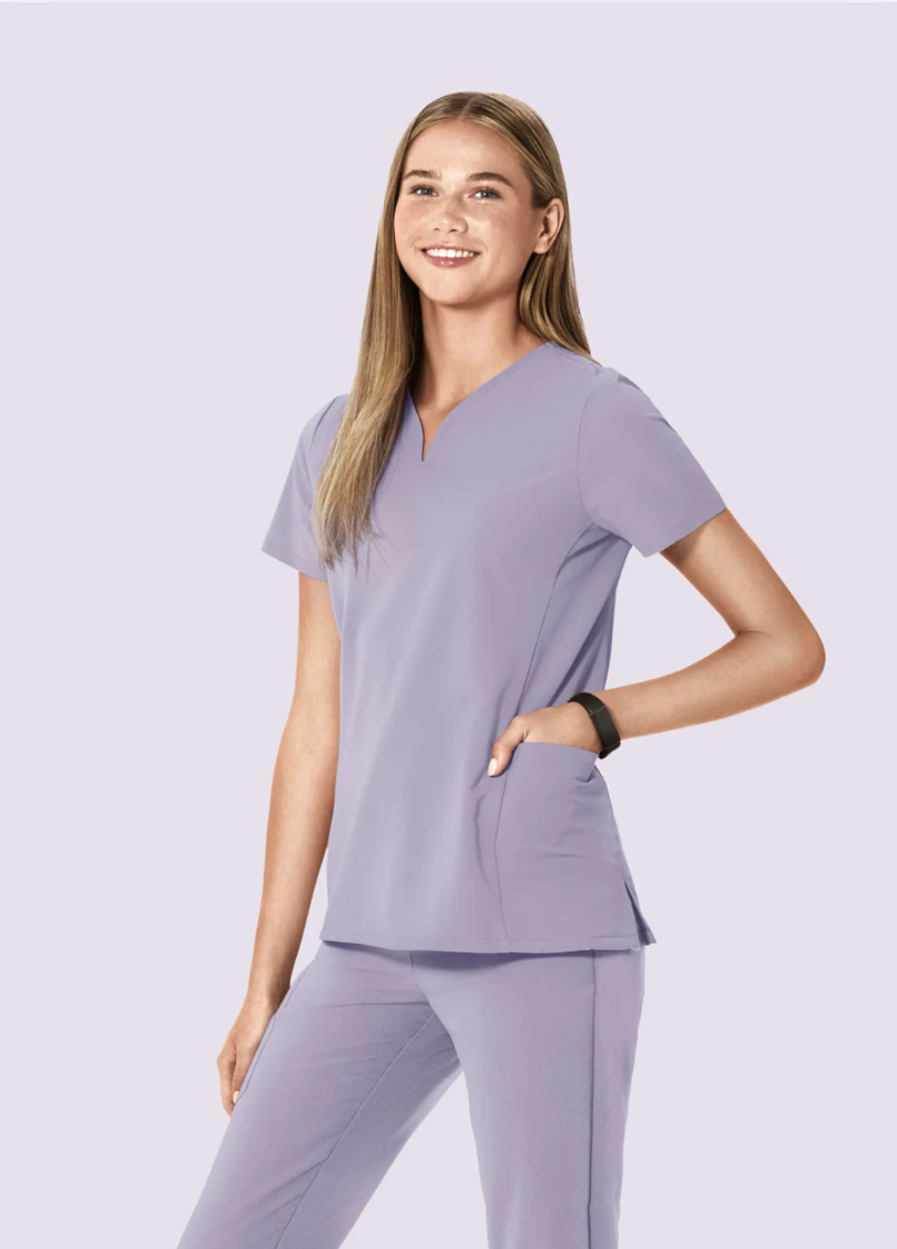 Scrub Top Curved V-Neck - Mandala Mujer